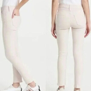 NEW MOTHER The Dazzler Hover High Rise Straight Jeans in Pale Peach Size 25 B495